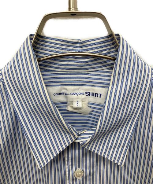 COMME des GARCONS SHIRT（コムデギャルソンシャツ）COMME des GARCONS SHIRT (コムデギャルソンシャツ) パッチワークストライプシャツ スカイブルー サイズ:Sの古着・服飾アイテム