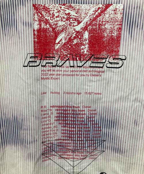 DIESEL（ディーゼル）DIESEL (ディーゼル) オーバーダイストライプシャツ ピンク サイズ:Lの古着・服飾アイテム