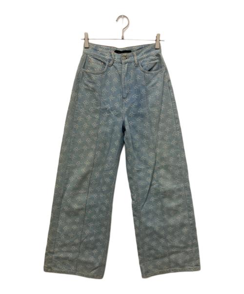 ROKH（ロク）rokh (ロク) エンブレムモノグラムストーンウォッシュデニムパンツ インディゴ サイズ:36の古着・服飾アイテム