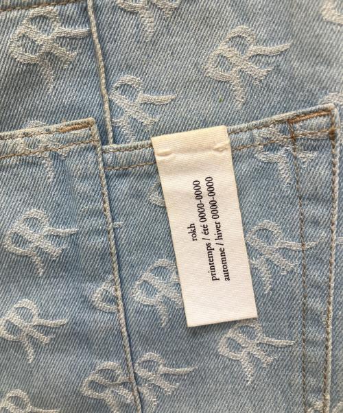 ROKH（ロク）rokh (ロク) エンブレムモノグラムストーンウォッシュデニムパンツ インディゴ サイズ:36の古着・服飾アイテム