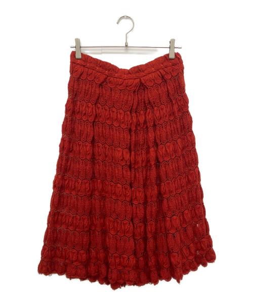 DRIES VAN NOTEN（ドリスヴァンノッテン）DRIES VAN NOTEN (ドリスヴァンノッテン) レーススカート レッド サイズ:38の古着・服飾アイテム
