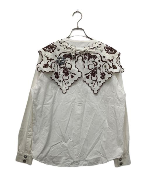 CHOPOVA LOWENA（チョポヴァ・ロウェナ）chopova lowena (チョポヴァ・ロウェナ) 刺繍ブラウス ホワイト サイズ:Sの古着・服飾アイテム