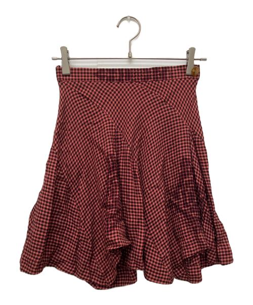 Vivienne Westwood RED LABEL（ヴィヴィアンウエストウッドレッドレーベル）Vivienne Westwood RED LABEL (ヴィヴィアンウエストウッドレッドレーベル) チェックスカート レッド サイズ:38の古着・服飾アイテム
