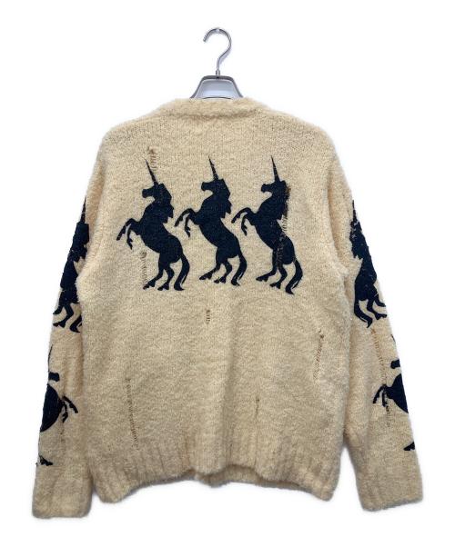 masu（エムエーエスユー）masu (エムエーエスユー) ユニコーングランジカーディガン/	UNICORN GRUNGE CARDIGAN ベージュ サイズ:48の古着・服飾アイテム