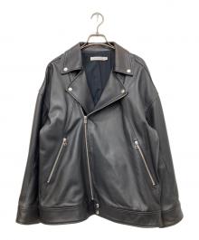 moussy（マウジー）の古着「LEATHER OVER RIDERS JACKET」｜ブラック