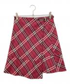 BURBERRY BLUE LABELバーバリー ブルー レーベル）の古着「ノヴァチェックスカート」｜レッド