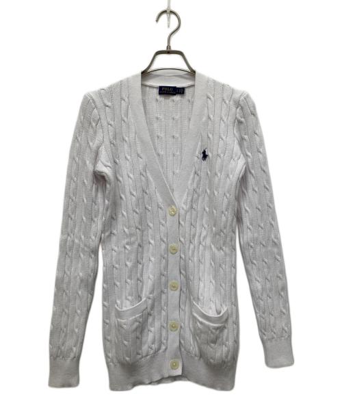 POLO RALPH LAUREN（ポロ・ラルフローレン）POLO RALPH LAUREN (ポロ・ラルフローレン) ケーブルニットカーディガン ホワイト サイズ:Sの古着・服飾アイテム