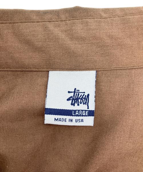 stussy（ステューシー）stussy (ステューシー) USA製00ｓ銀タグロゴ刺繍シャツ ブラウン サイズ:Lの古着・服飾アイテム