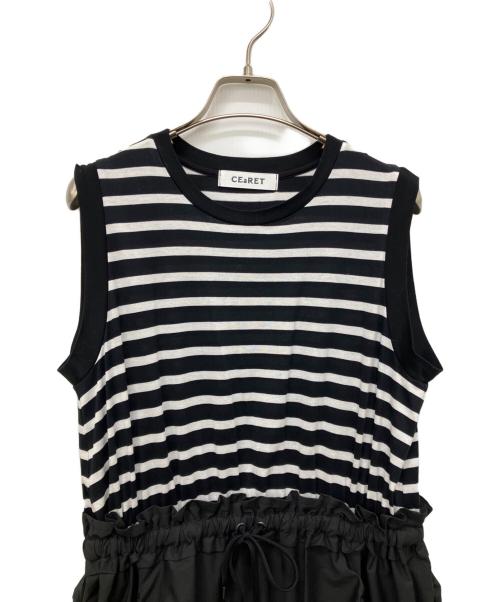 CEaRET（CEaRET）CEaRET (CEaRET) ドッキングワンピース ブラック サイズ:2の古着・服飾アイテム
