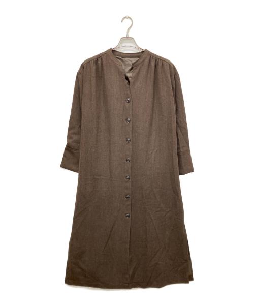 Adam et Rope（アダム エ ロペ）Adam et Rope (アダム エ ロペ) ノーカラーコート ブラウン サイズ:Fの古着・服飾アイテム