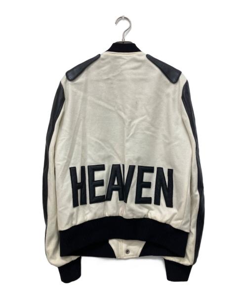 Saint Laurent Paris（サンローランパリ）Saint Laurent Paris (サンローランパリ) バックレザーパッチ ヴァーシティジャケット ブラック×ホワイト サイズ:40の古着・服飾アイテム