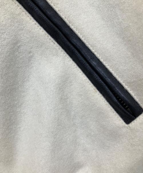 Saint Laurent Paris（サンローランパリ）Saint Laurent Paris (サンローランパリ) バックレザーパッチ ヴァーシティジャケット ブラック×ホワイト サイズ:40の古着・服飾アイテム