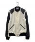 Saint Laurent Paris（サンローランパリ）の古着「バックレザーパッチ ヴァーシティジャケット」｜ブラック×ホワイト