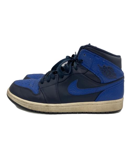 NIKE（ナイキ）NIKE (ナイキ) エアジョーダン1 ミッドスニーカー ブルー サイズ:27cmの古着・服飾アイテム