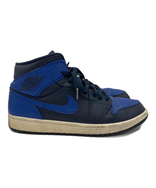 NIKE（ナイキ）NIKE (ナイキ) エアジョーダン1 ミッドスニーカー ブルー サイズ:27cmの古着・服飾アイテム