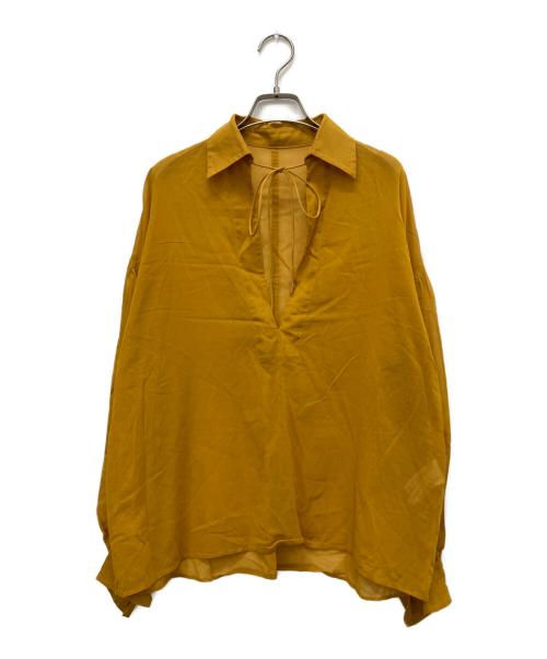 Noble（ノーブル）noble (ノーブル) コットンオーガンジーVカットシャツブラウス イエロー サイズ:表記なしの古着・服飾アイテム