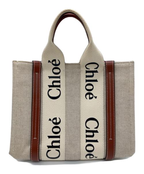 Chloe（クロエ）Chloe (クロエ) ウッディ スモール トートバッグ ベージュの古着・服飾アイテム