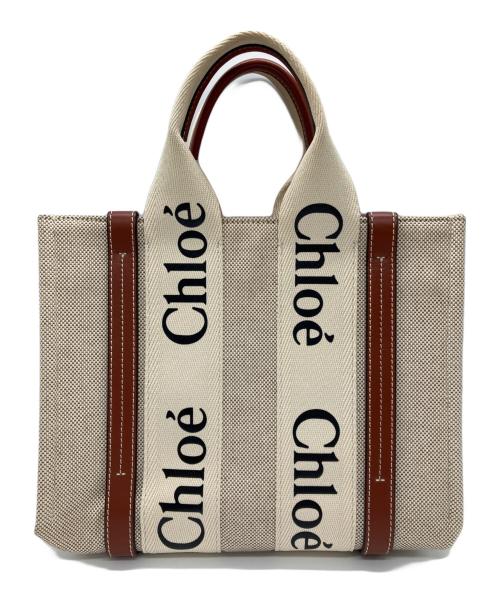 Chloe（クロエ）Chloe (クロエ) ウッディ スモール トートバッグ ベージュの古着・服飾アイテム