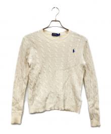 POLO RALPH LAUREN（ポロ・ラルフローレン）の古着「ケーブルニット」｜ホワイト