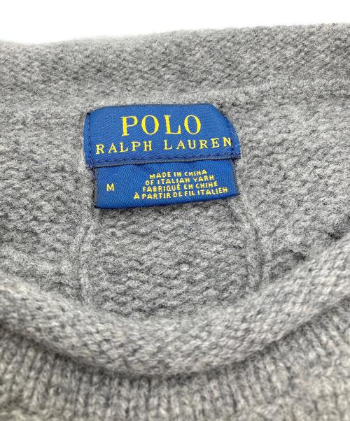 POLO RALPH LAUREN（ポロ・ラルフローレン）POLO RALPH LAUREN (ポロ・ラルフローレン) ウールカシミヤケーブルニット グレー サイズ:Mの古着・服飾アイテム