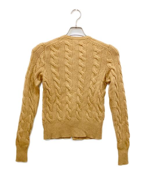 POLO RALPH LAUREN（ポロ・ラルフローレン）POLO RALPH LAUREN (ポロ・ラルフローレン) カシミア混ケーブルニットカーディガン ブラウン サイズ:XSの古着・服飾アイテム