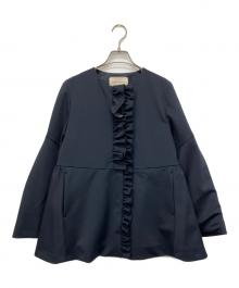 UNITED ARROWS TOKYO（ユナイテッドアローズトウキョウ）の古着「LIGHT SPONGY フリル コート」｜ネイビー