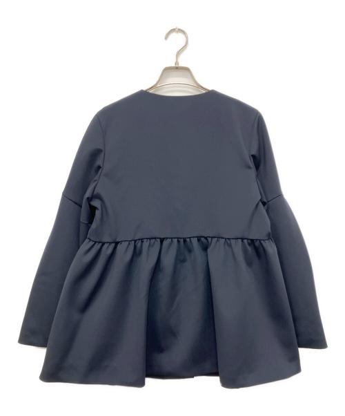 UNITED ARROWS TOKYO（ユナイテッドアローズトウキョウ）UNITED ARROWS TOKYO (ユナイテッドアローズトウキョウ) LIGHT SPONGY フリル コート ネイビー サイズ:38の古着・服飾アイテム