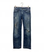 DOLCE & GABBANAドルチェ＆ガッバーナ）の古着「ダメージ加工デニムパンツ」｜インディゴ