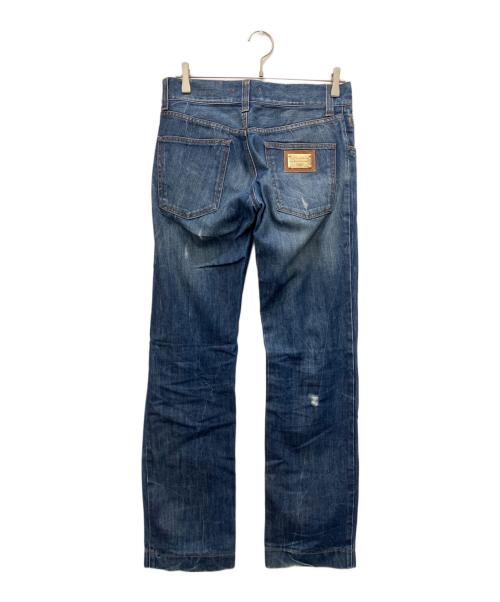 DOLCE & GABBANA（ドルチェ＆ガッバーナ）DOLCE & GABBANA (ドルチェ＆ガッバーナ) ダメージ加工デニムパンツ インディゴ サイズ:Sの古着・服飾アイテム