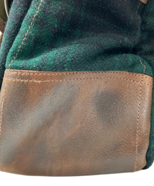 RRL（ダブルアールエル）RRL (ダブルアールエル) レザーウールメッセンジャーバッグ グリーン×ブラウンの古着・服飾アイテム