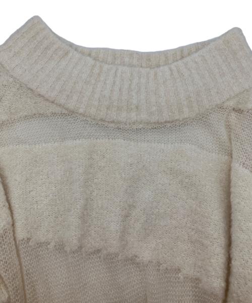 Andequal（アンドコール）andequal (アンドコール) sheer pattern knit アイボリー サイズ:Freeの古着・服飾アイテム