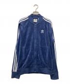 adidasアディダス）の古着「ベロア トラックジャケット テックインディゴ」｜ネイビー