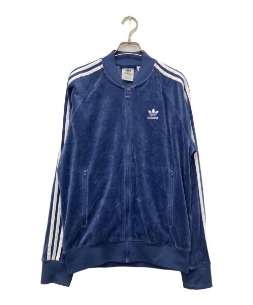 adidas（アディダス）adidas (アディダス) ベロア トラックジャケット テックインディゴ ネイビー サイズ:Mの古着・服飾アイテム