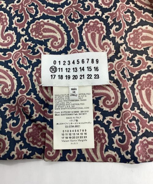 Maison Margiela（メゾンマルジェラ）Maison Margiela (メゾンマルジェラ) ペイズリーシルクスカーフ ワインレッド×ネイビーの古着・服飾アイテム