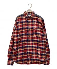 eYe COMME des GARCONS JUNYAWATANABE MAN（アイ コム デ ギャルソン ジュンヤ ワタナベ マン）の古着「14AW 切替しエルボーパッチネルシャツ」｜レッド