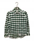 THOM BROWNE. NEW YORKトムブラウン ニューヨーク）の古着「ブロックチェックシャツ」｜グリーン