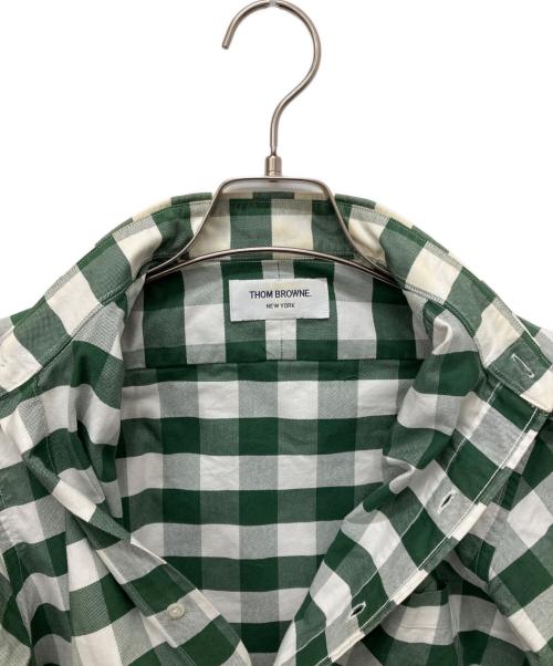 THOM BROWNE. NEW YORK（トムブラウン ニューヨーク）THOM BROWNE. NEW YORK (トムブラウン ニューヨーク) ブロックチェックシャツ グリーン サイズ:Mの古着・服飾アイテム