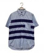 COMME des GARCONS HOMMEコムデギャルソン オム）の古着「11SS 異素材半袖シャツ」｜スカイブルー