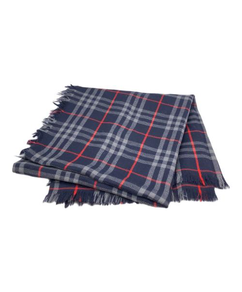 Burberry's（バーバリーズ）Burberry's (バーバリーズ) ノヴァチェックバージンウールマフラー ネイビーの古着・服飾アイテム