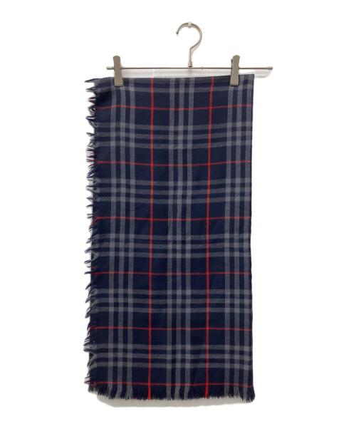 Burberry's（バーバリーズ）Burberry's (バーバリーズ) ノヴァチェックバージンウールマフラー ネイビーの古着・服飾アイテム