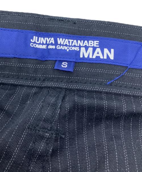JUNYA WATANABE CdG MAN（ジュンヤ ワタナベ コム デ ギャルソン マン）JUNYA WATANABE CdG MAN (ジュンヤ ワタナベ コム デ ギャルソン マン) 16SS 綿麻ストライプパンツ ネイビー サイズ:Sの古着・服飾アイテム