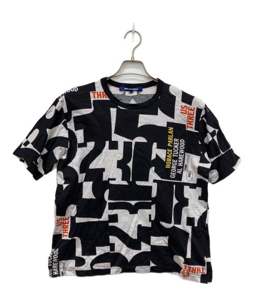 JUNYA WATANABE COMME des GARCONS MAN PINK（ジュンヤワタナベ コムデギャルソンマン ピンク）JUNYA WATANABE COMME des GARCONS MAN PINK (ジュンヤワタナベ コムデギャルソンマン ピンク) 16SS 綿天竺プリントTシャツ ブラック サイズ:Mの古着・服飾アイテム