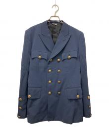 COMME des GARCONS HOMME PLUS（コムデギャルソンオムプリュス）の古着「14AW 金釦ダブルブレストメッセージジャケット」｜ネイビー