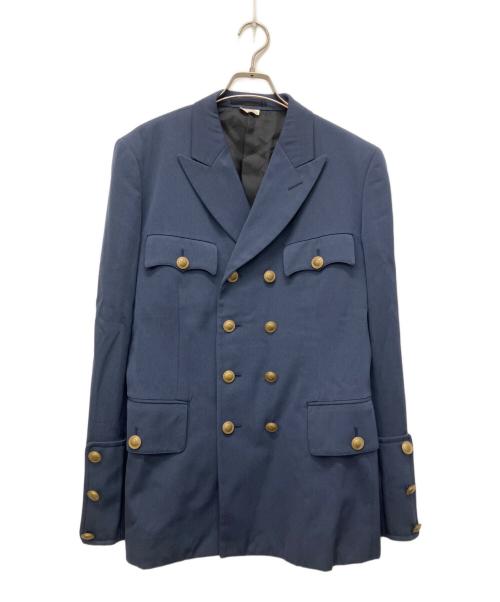 COMME des GARCONS HOMME PLUS（コムデギャルソンオムプリュス）COMME des GARCONS HOMME PLUS (コムデギャルソンオムプリュス) 14AW 金釦ダブルブレストメッセージジャケット ネイビー サイズ:Mの古着・服飾アイテム