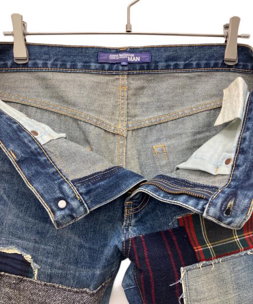 JUNYA WATANABE MAN（ジュンヤワタナベマン）JUNYA WATANABE MAN (ジュンヤワタナベマン) 14AW 製品加工×他素材ミックスデニムパンツ インディゴ サイズ:Mの古着・服飾アイテム