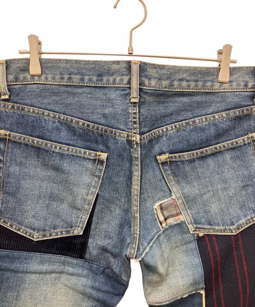 JUNYA WATANABE MAN（ジュンヤワタナベマン）JUNYA WATANABE MAN (ジュンヤワタナベマン) 14AW 製品加工×他素材ミックスデニムパンツ インディゴ サイズ:Mの古着・服飾アイテム