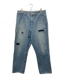 JUNYA WATANABE COMME des GARCONS（(ジュンヤワタナベ コムデギャルソン）の古着「21SS ダメージパッチデニムパンツ」｜スカイブルー