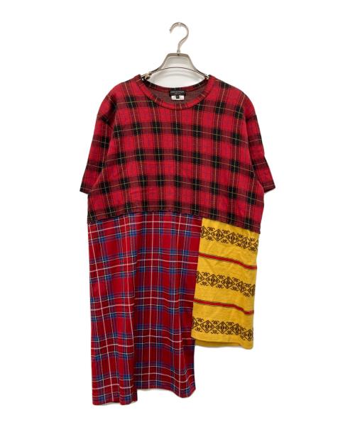 COMME des GARCONS（コムデギャルソン）COMME des GARCONS (コムデギャルソン) 20AW パッチワークカットソー レッド サイズ:Lの古着・服飾アイテム