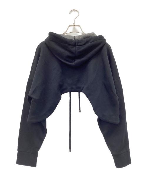 ENFOLD（エンフォルド）ENFOLD (エンフォルド) カーブクロップドフーディパーカー ショート丈 ブラック サイズ:38の古着・服飾アイテム
