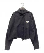 ADER errorアーダーエラー）の古着「アシンメトリーアンクルシャツ」｜ブラック